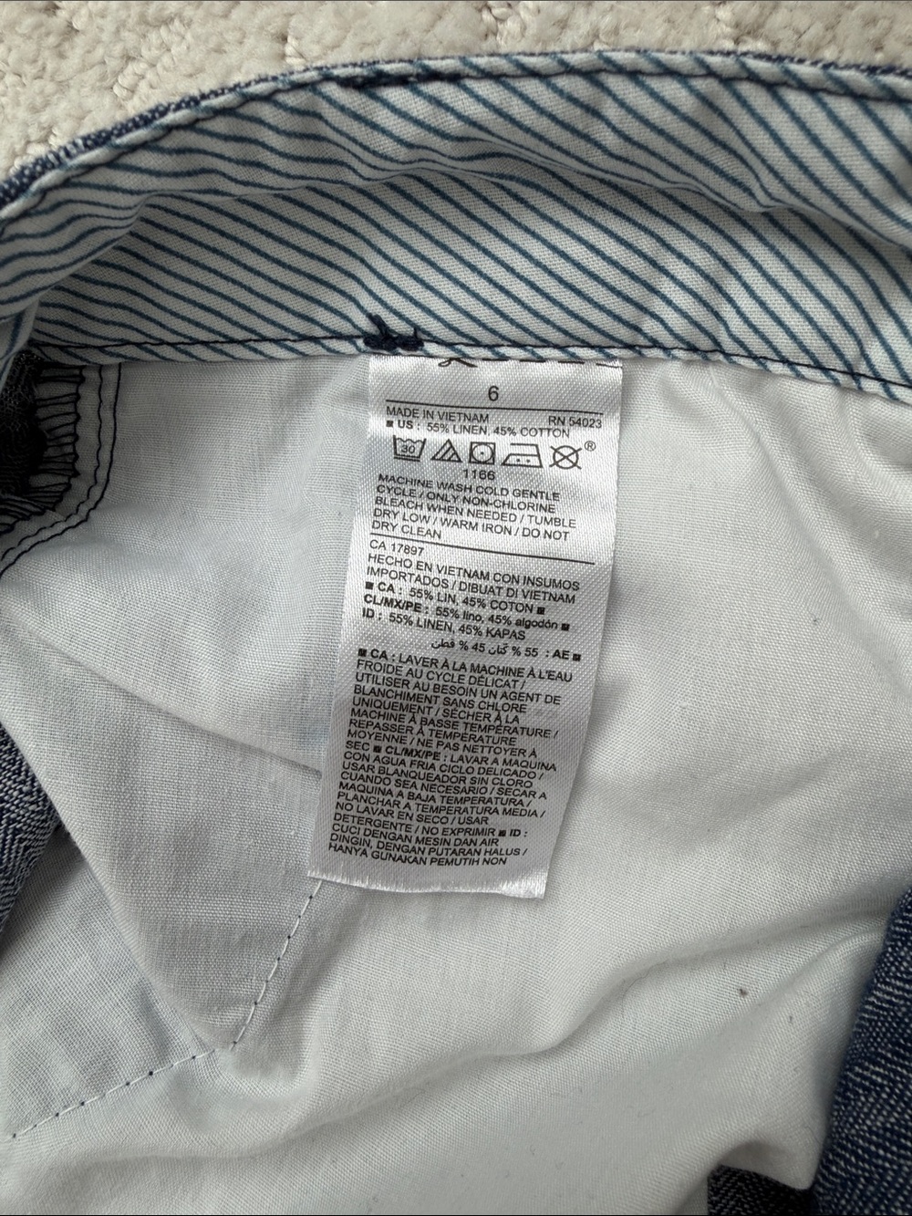 Old Navy Navy Blue Dot Linen-Blend Shorts - Picture 3 of 9